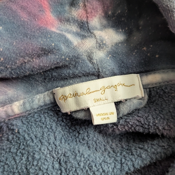 Spiritual Gangster Galaxy Tie-Dye Women's Cropped Hoodie - Small - Blue and Pink - Picture 2 of 3